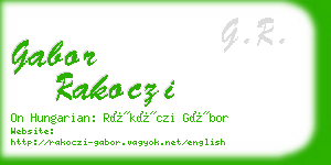 gabor rakoczi business card